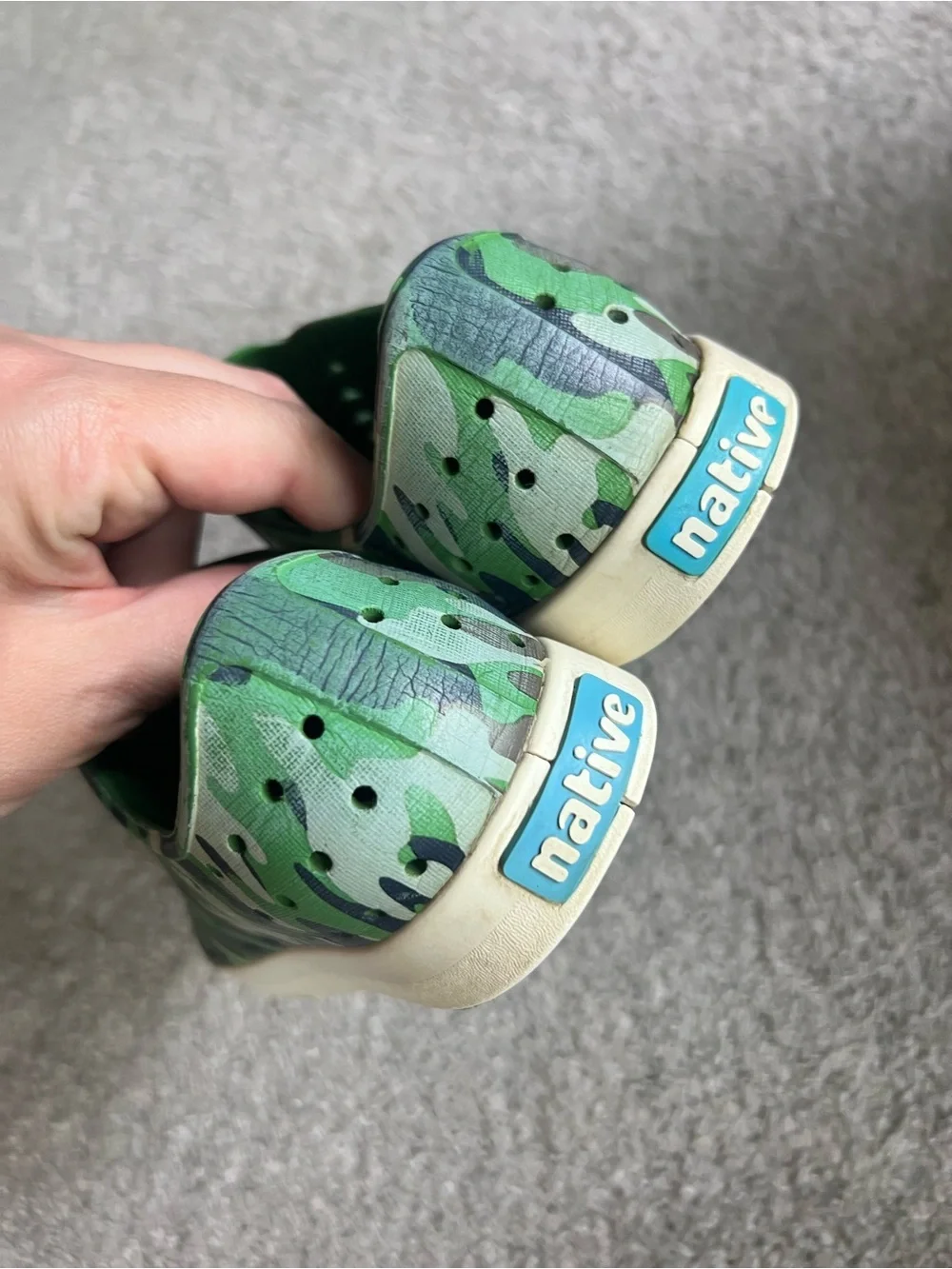 Native Size J3 Jefferson Camouflage Print Green Black Unisex Boys Shoes Sneaker